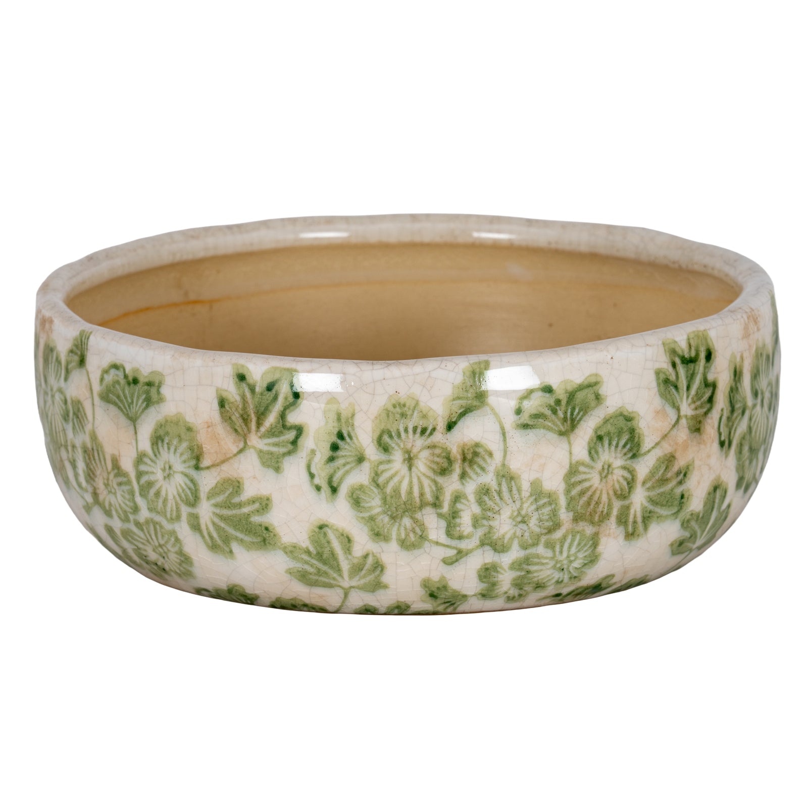 Large Green Clover Ceramic Bowl