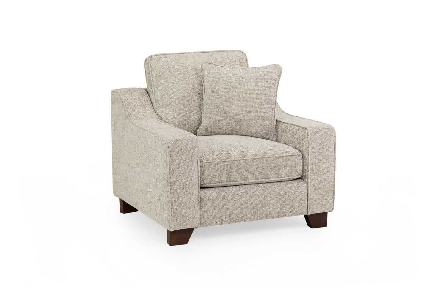 Nebraska Armchair: Plush Fabric, Removable Cushions, Sturdy Wooden Feet