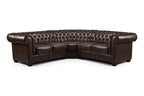 Luxurious Antique Brown Chesterfield Large Corner Sofa - Classic Buttoned Design