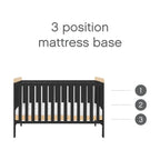 Tutti Bambini Rio Cot Bed with Cot Top Changer & Mattress - Slate/Honey Oak