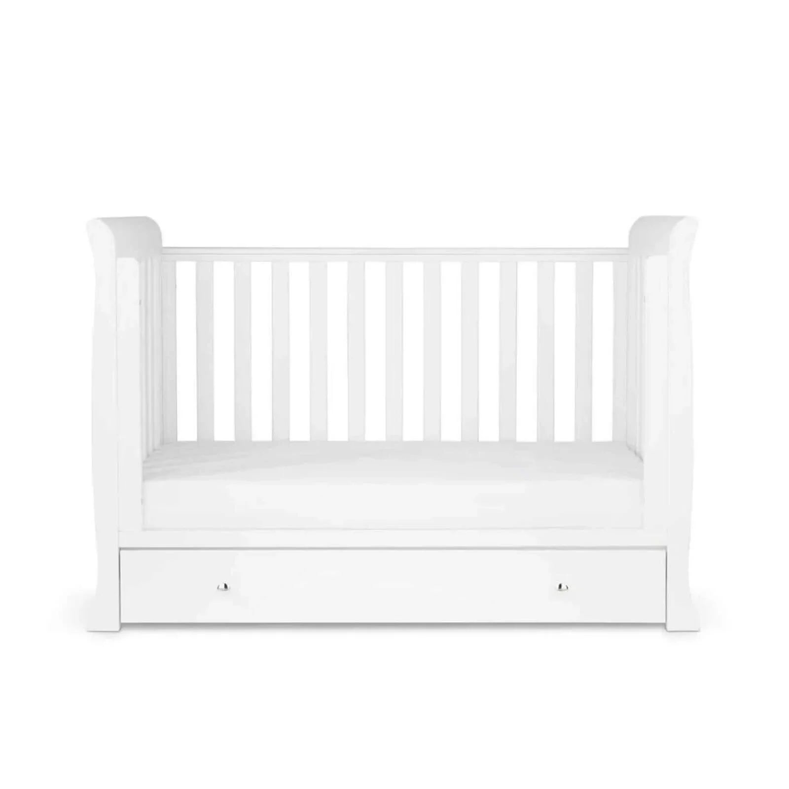 Ickle Bubba Snowdon Mini Cot Bed White - Fibre Mattress