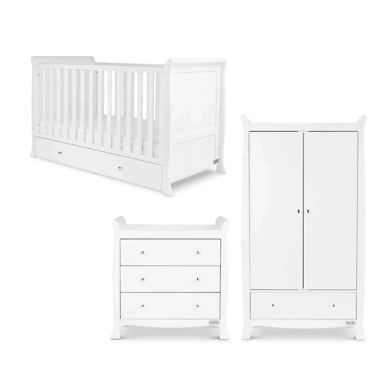 Ickle Bubba Snowdon Classic Furniture Set Premium Pocket Sprung Mattress 3 pcs - White
