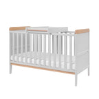 Tutti Bambini Rio Cot Bed with Cot Top Changer & Mattress - Dove Grey/Honey Oak