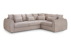 Plush Mirabel Mocha Right-Hand Corner Sofa: Luxurious Velvet Upholstery & Comfort