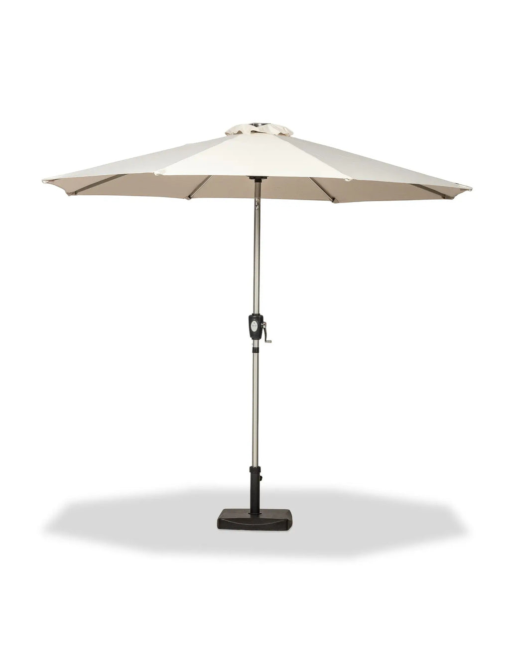 Crank and Tilt LED Strip Parasol - Ivory