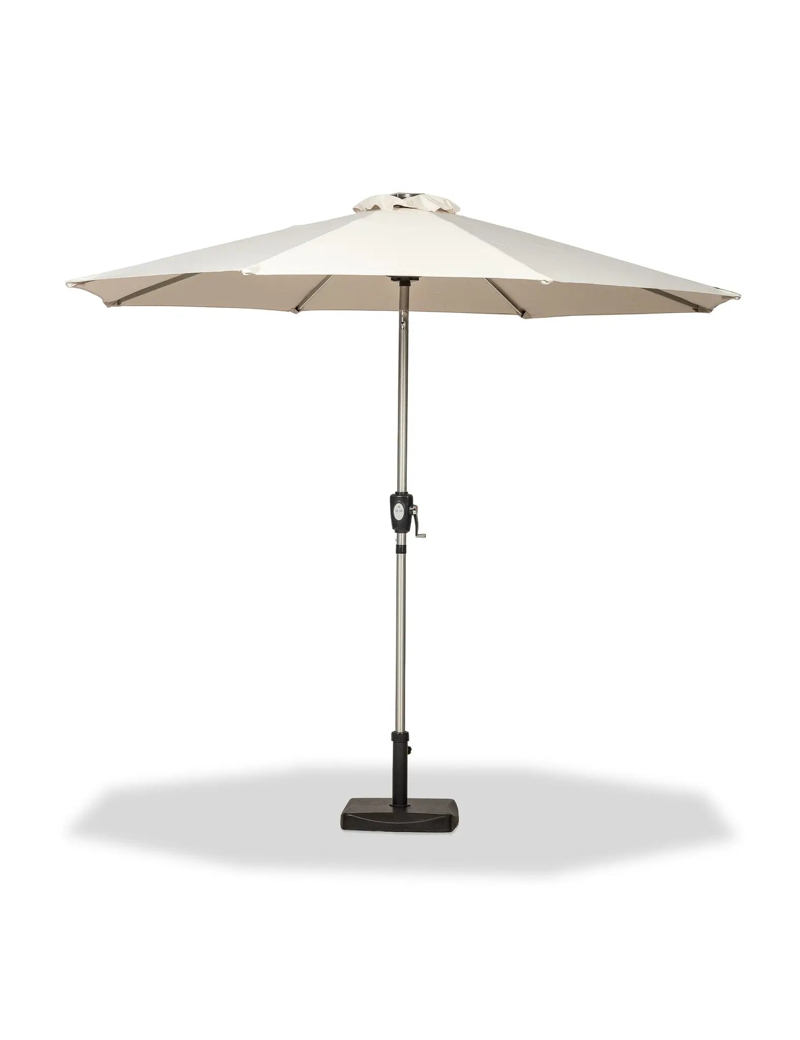 Crank and Tilt LED Strip Parasol - Ivory