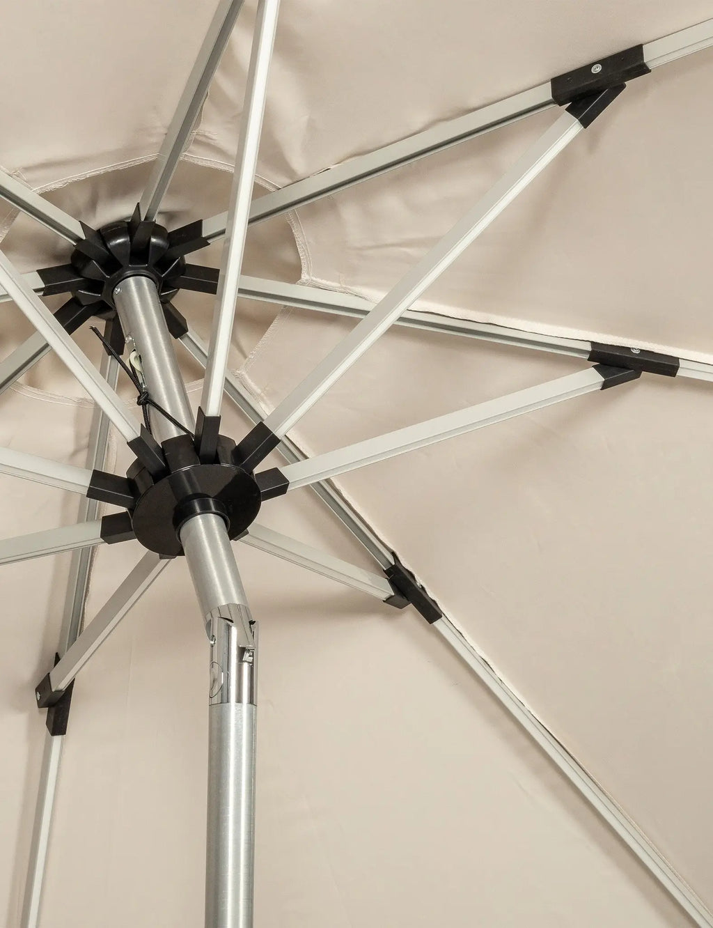 Crank and Tilt LED Strip Parasol - Ivory