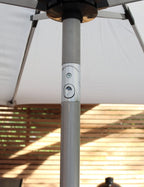 Crank and Tilt LED Strip Parasol - Ivory