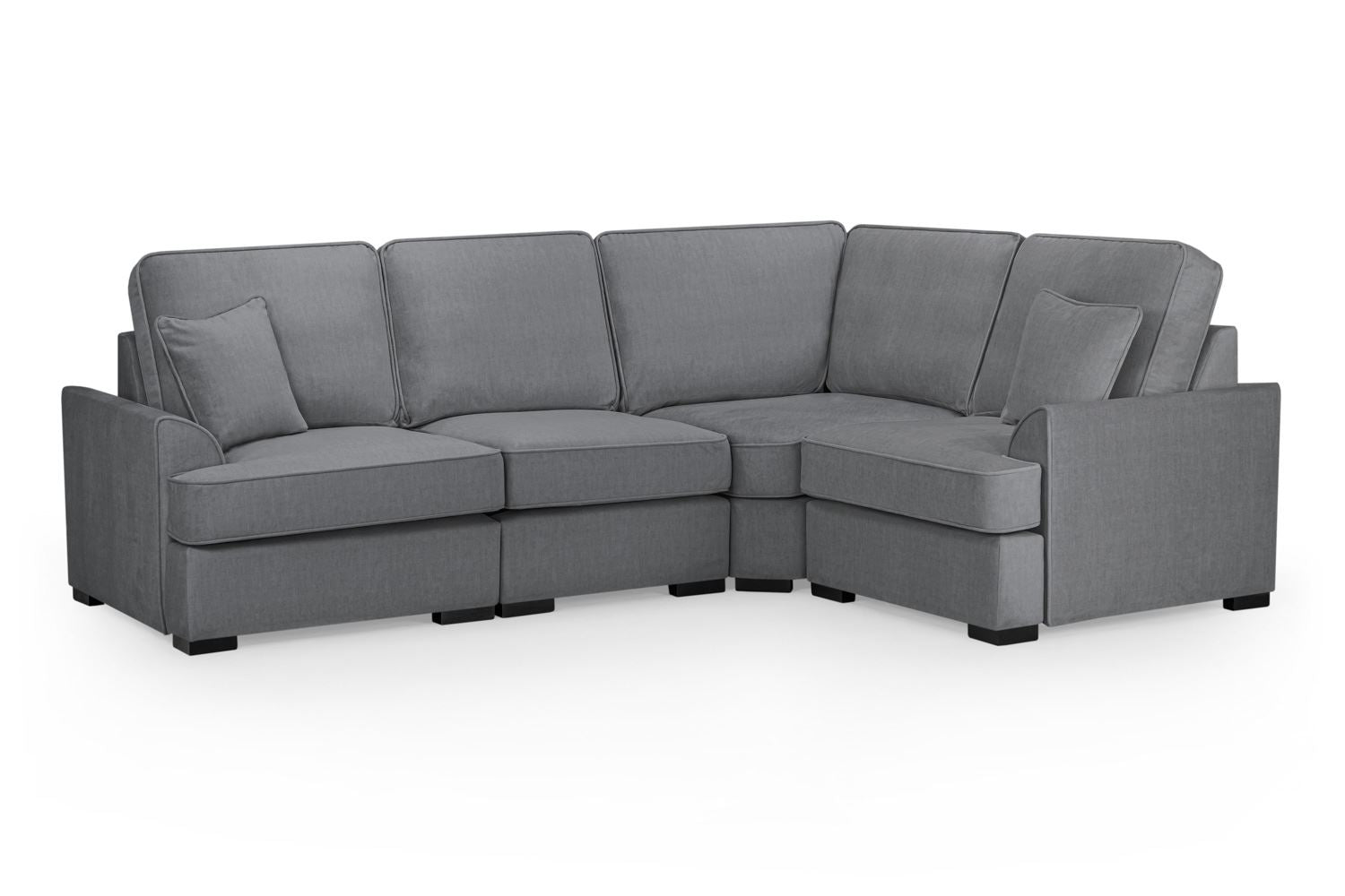 Stylish Grey Universal Corner Sofa: Foam-Filled, Removable Covers, Soft Polyester Fabric