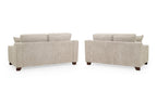 Nebraska Fabric 3+2 Sofa Set: Plush, Removable Cushions, Wooden Feet