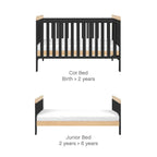 Tutti Bambini Rio Cot Bed with Cot Top Changer & Mattress - Slate/Honey Oak