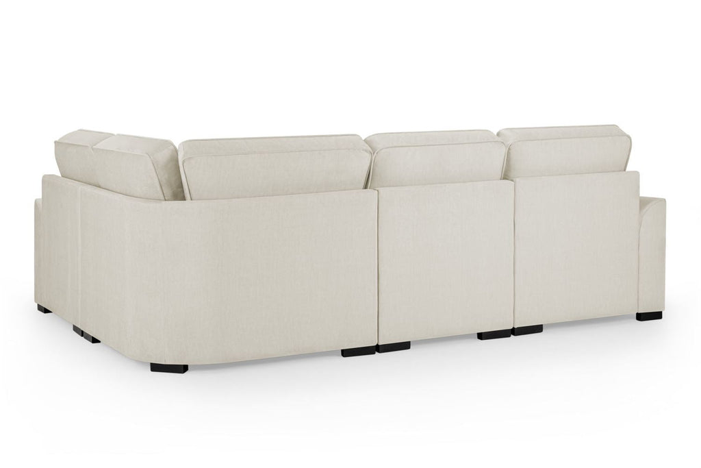 Comfortable Funk Beige Fabric Universal Corner Sofa with Foam-Filled Cushions