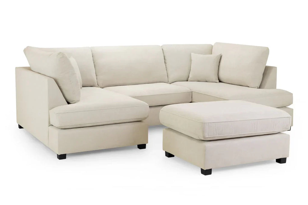 Carnaby Plush  U-Shape Corner Sofa: Spacious, Comfortable, Stylish Living Room Seating