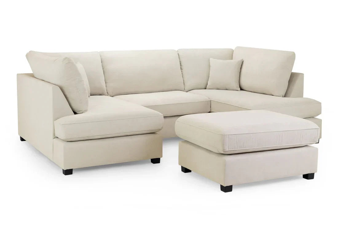 Carnaby Plush  U-Shape Corner Sofa: Spacious, Comfortable, Stylish Living Room Seating