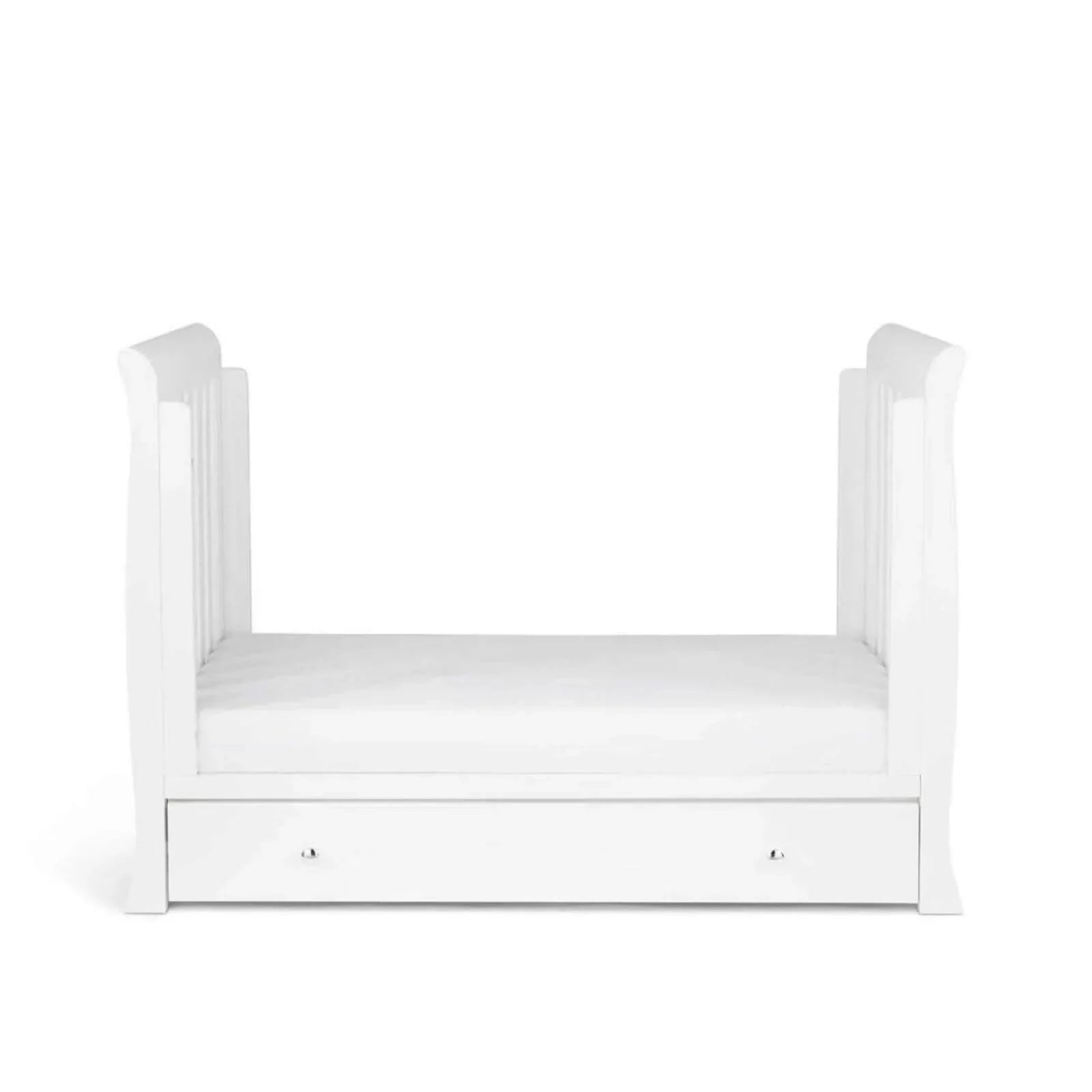 Ickle Bubba Snowdon Mini Cot Bed White - Fibre Mattress