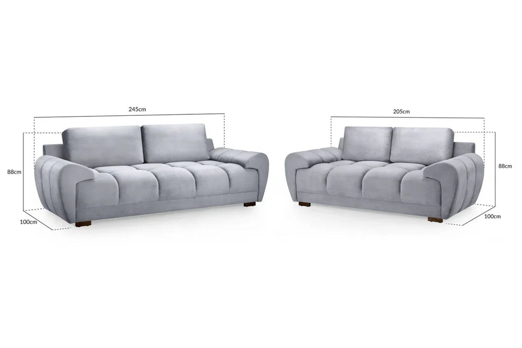 Azzuro  Fabric 3+2 Seater Sofa Set