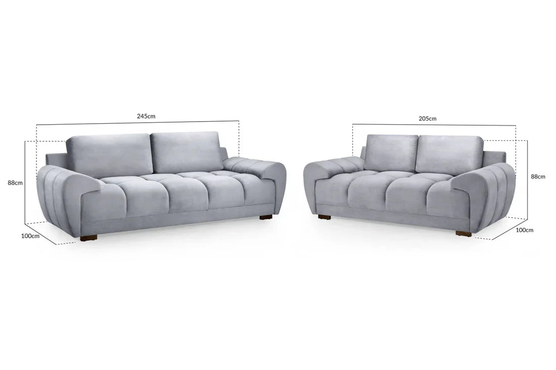 Azzuro  Fabric 3+2 Seater Sofa Set