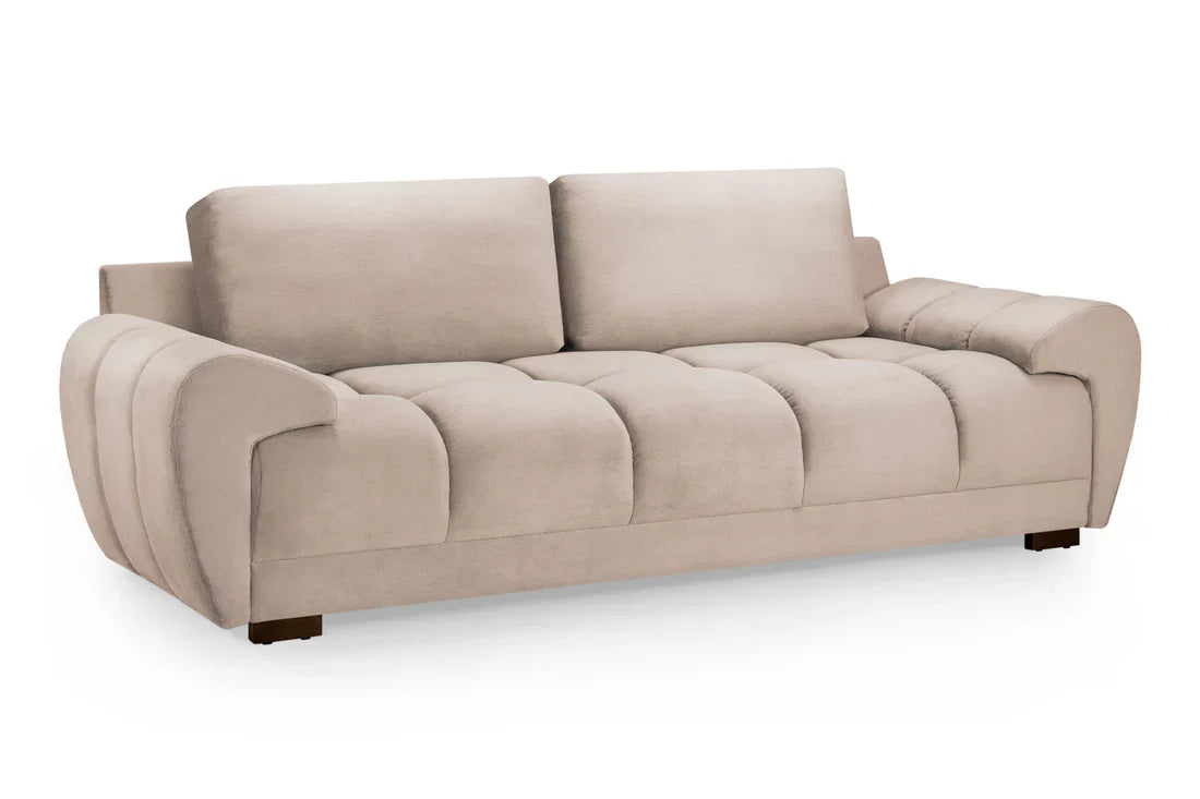 Azzuro Plush Velvet  3-Seater Sofa : Anti-Slip, Comfort