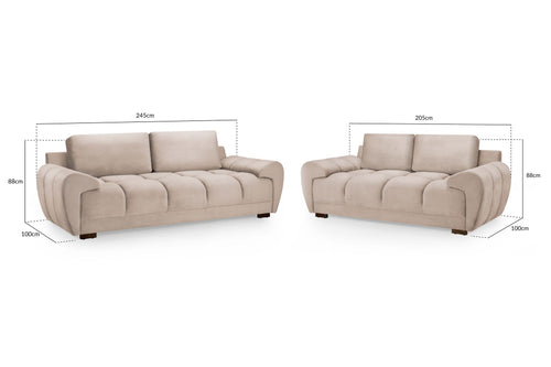 Azzuro  Fabric 3+2 Seater Sofa Set