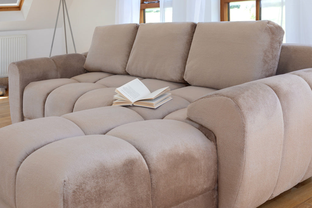 Azzuro  Universal Corner Sofabed: Plush Velvet, Convertible Sofa with Storage
