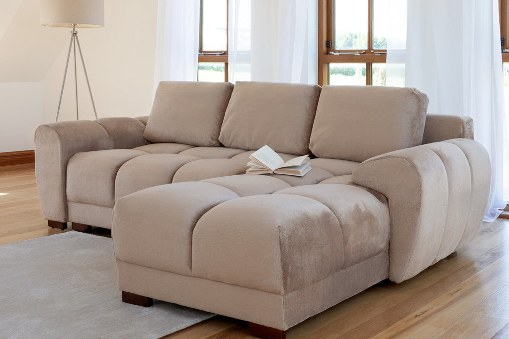 Azzuro  Universal Corner Sofabed: Plush Velvet, Convertible Sofa with Storage