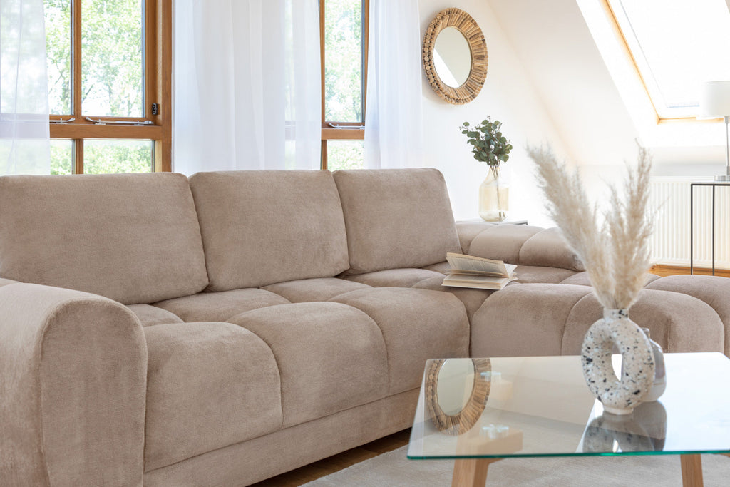 Azzuro  Universal Corner Sofabed: Plush Velvet, Convertible Sofa with Storage