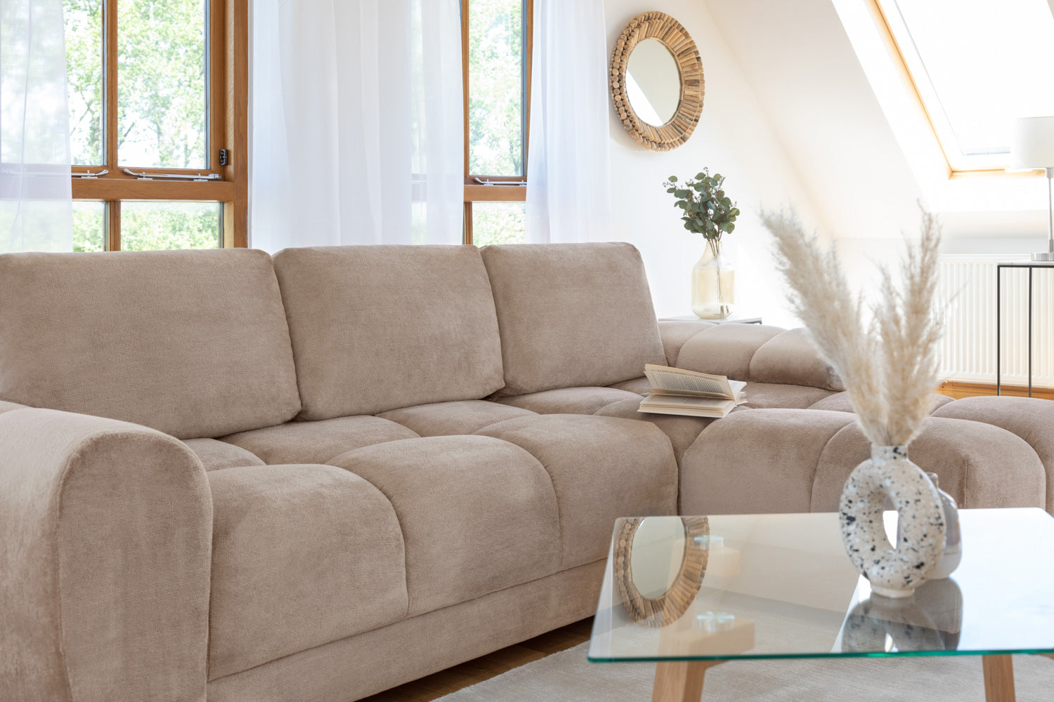 Azzuro  Universal Corner Sofabed: Plush Velvet, Convertible Sofa with Storage