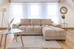 Azzuro  Universal Corner Sofabed: Plush Velvet, Convertible Sofa with Storage