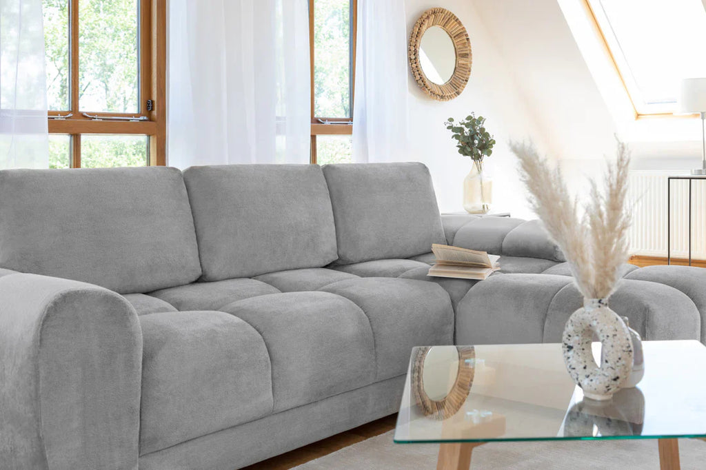 Azzuro  Universal Corner Sofabed: Plush Velvet, Convertible Sofa with Storage