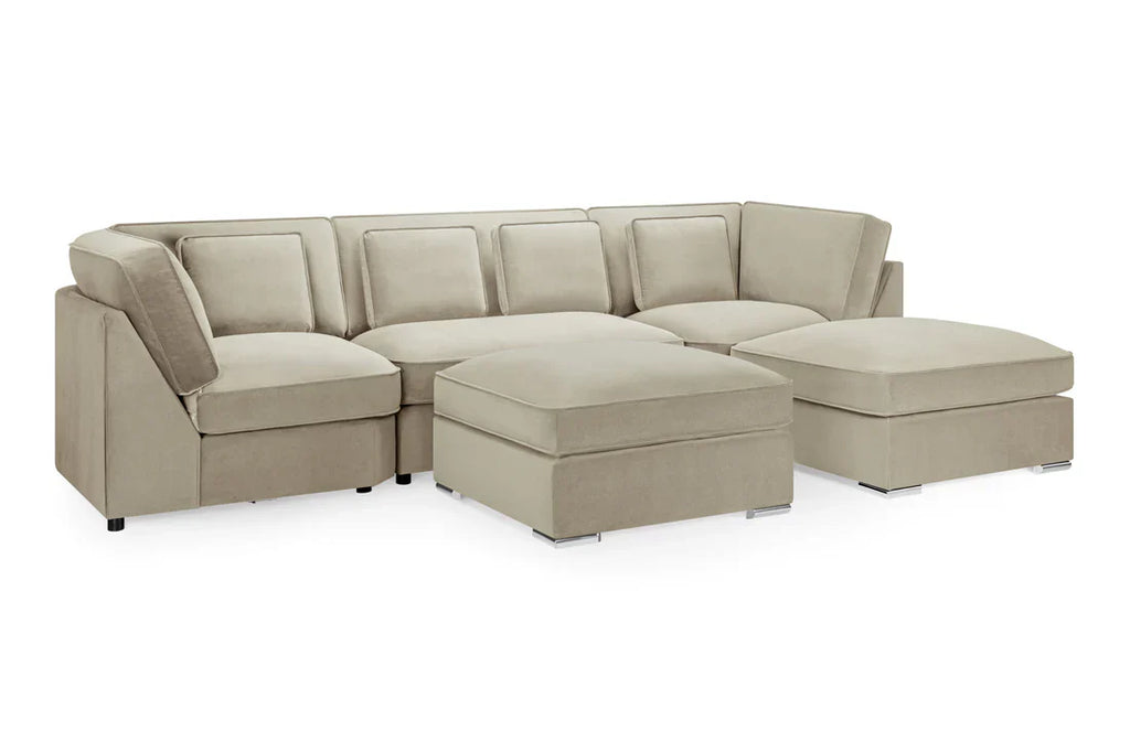 Belgravia  U-Shape Corner Sofa: Plush Velvet, Modular, Family Living