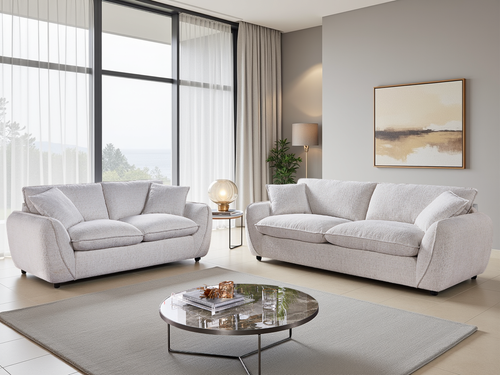 Berlin Cloud Comfort  Fabric 3+2 Sofa Set with Piping Details