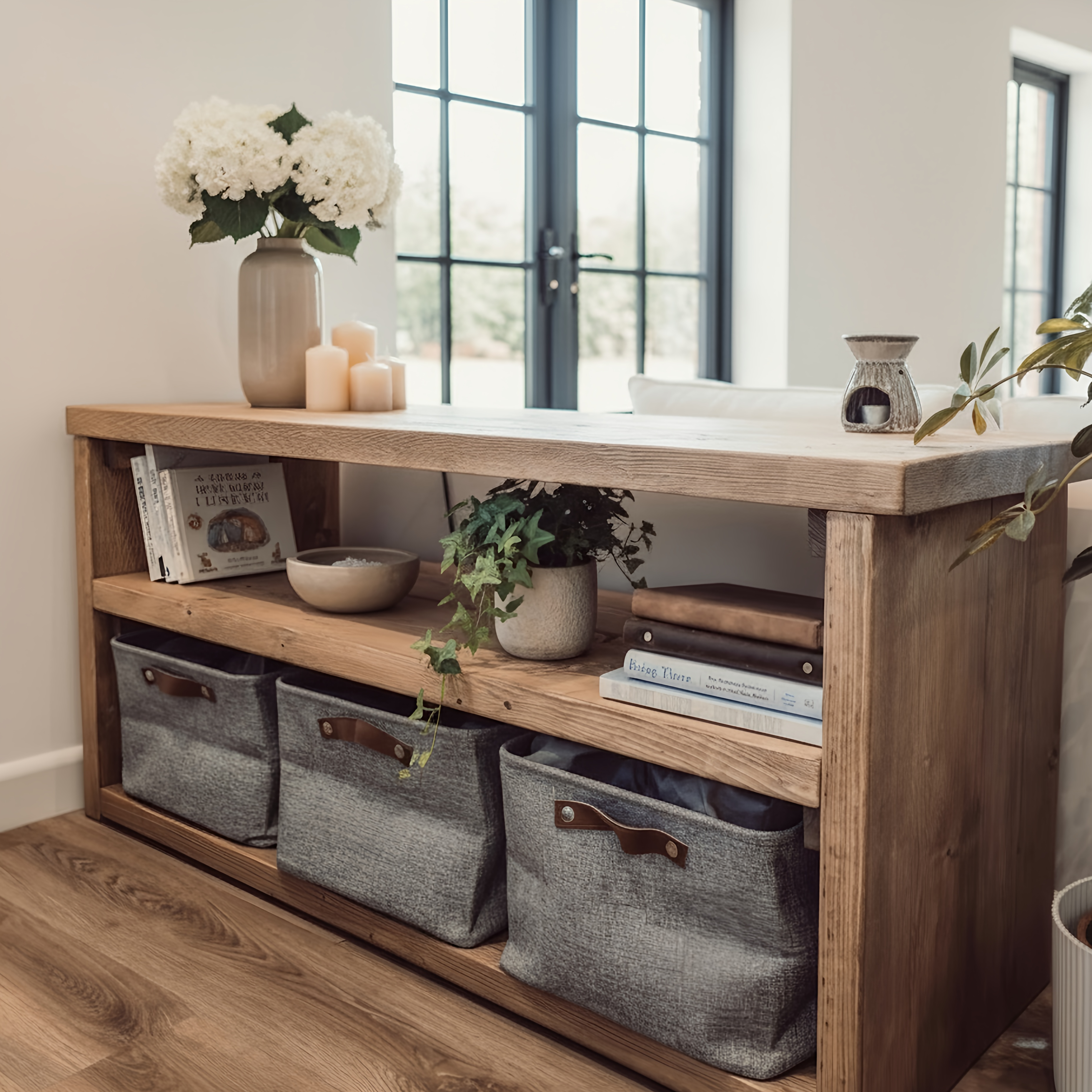 Norwyn Wooden Shelf Unit / Storage Shelf / Living Room Bookshelf / Shoe Storage Rustic Storage Unit Solid Wood Cottage Style /Book Shelf