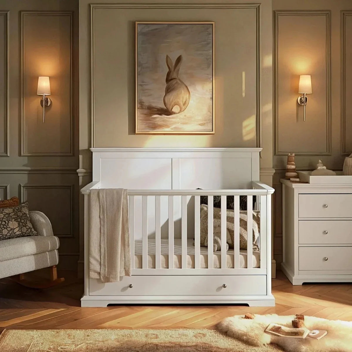 CuddleCo Beaumont Grand 3 Piece Nursery Furniture Set - White