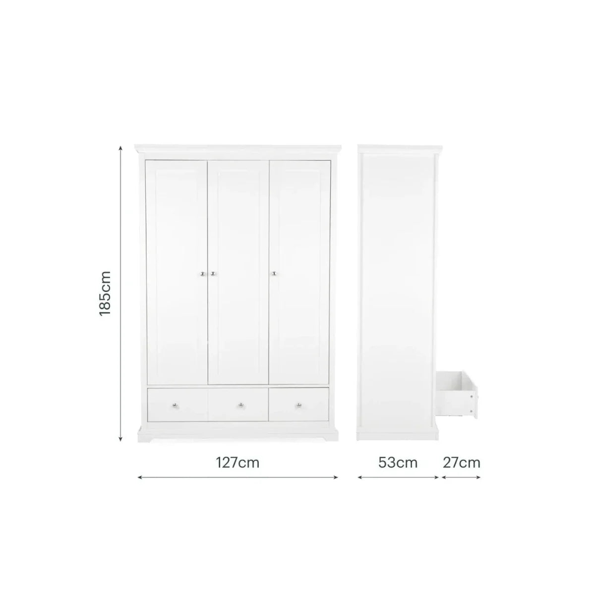 CuddleCo Beaumont Grand 3 Piece Nursery Furniture Set - White