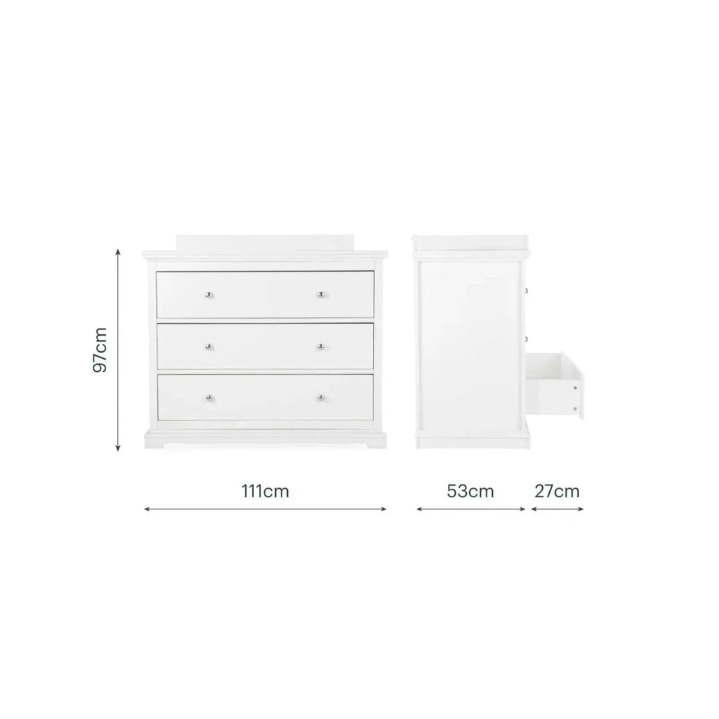 CuddleCo Beaumont Grand 3 Piece Nursery Furniture Set - White