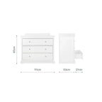 CuddleCo Beaumont Grand 3 Piece Nursery Furniture Set - White