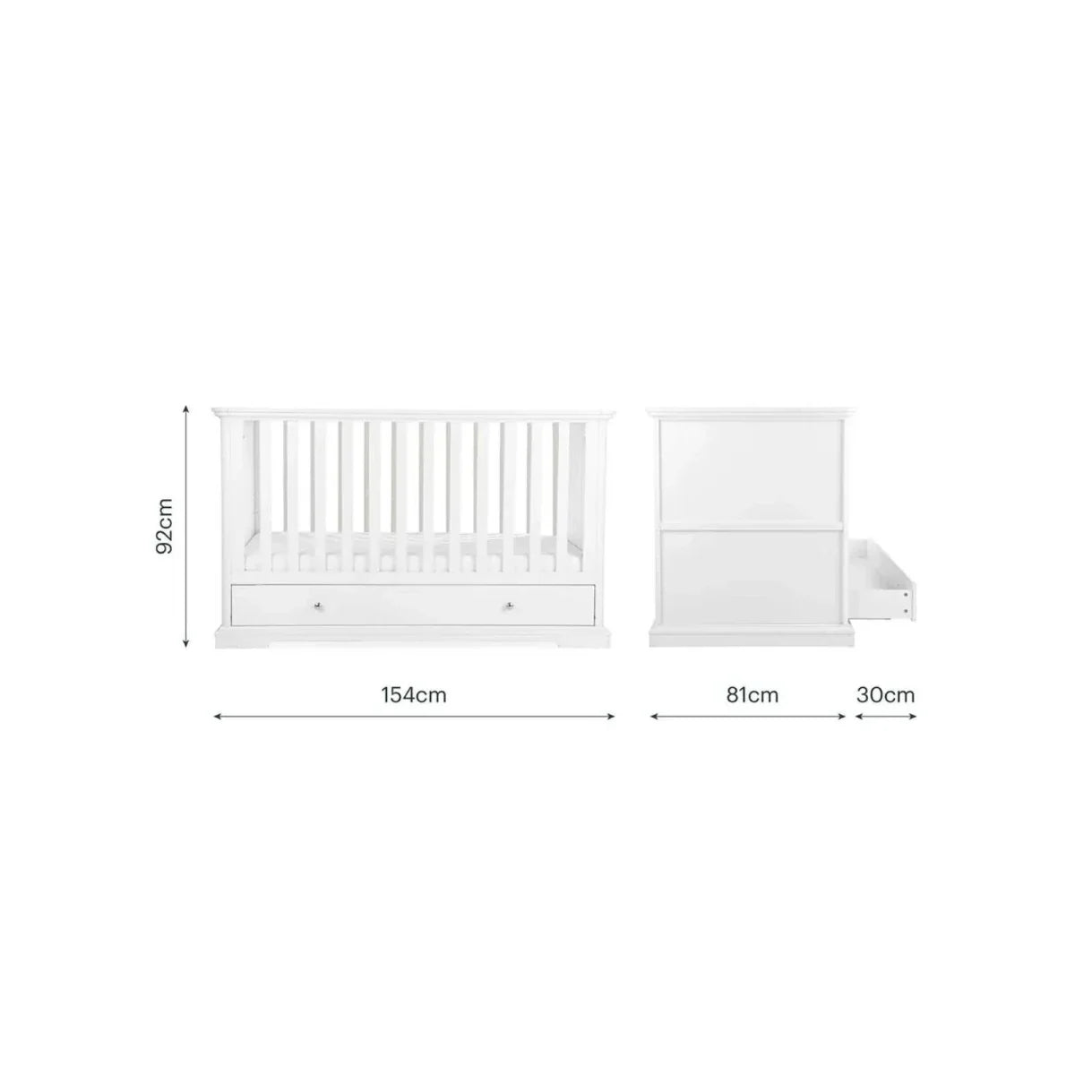 CuddleCo Beaumont Cot Bed - White