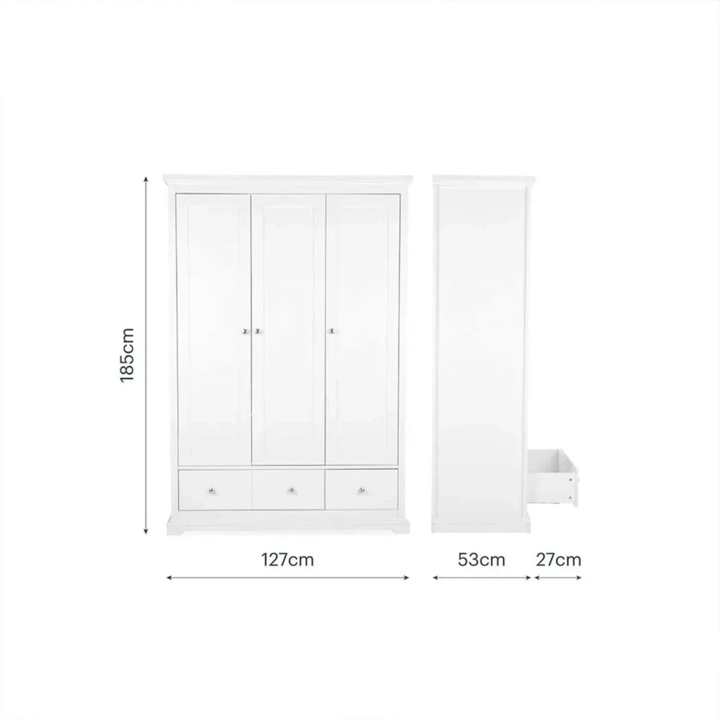 CuddleCo Beaumont 3 Piece Nursery Furniture Set - White