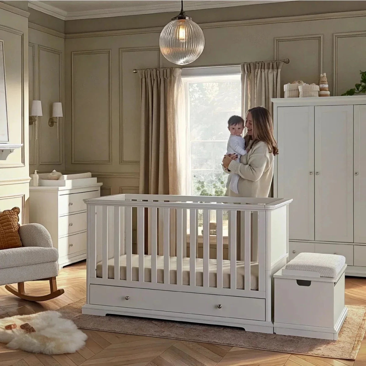 CuddleCo Beaumont 2 Piece Nursery Furniture Set - White