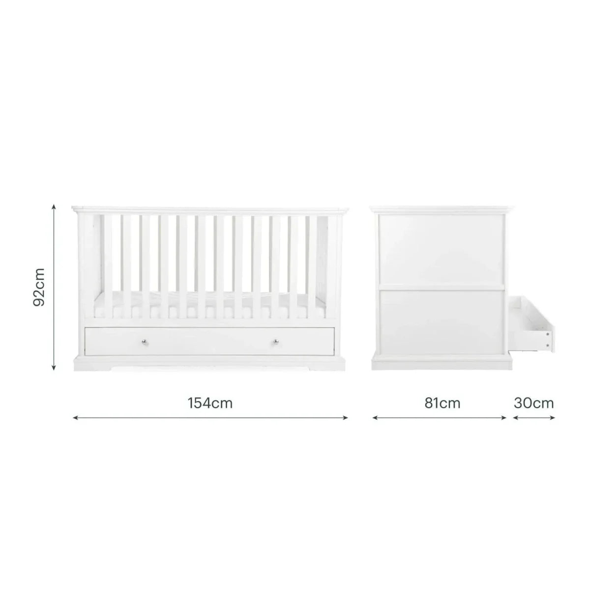 CuddleCo Beaumont 2 Piece Nursery Furniture Set - White