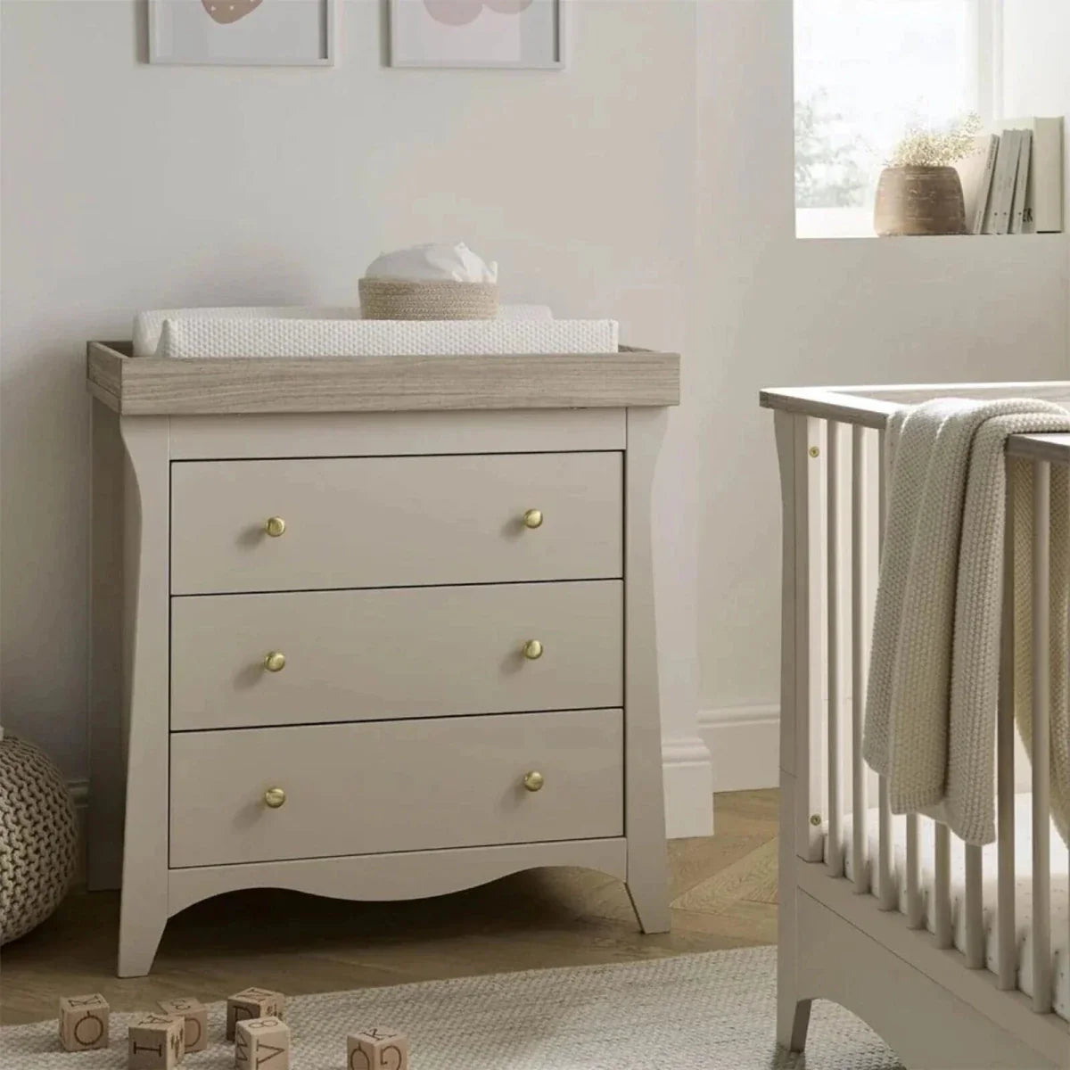 CuddleCo Clara 3 Piece Nursery Furniture Set - Cashmere & Ash