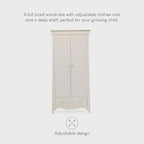 CuddleCo Clara 2 Door Nursery Wardrobe - Cashmere & Ash