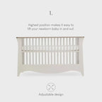 CuddleCo Clara Cot Bed - Cashmere & Ash