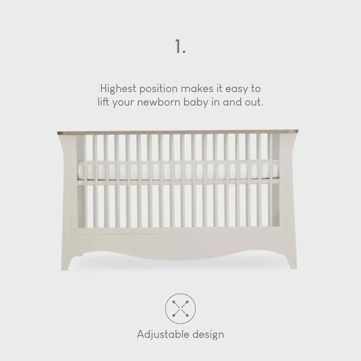 CuddleCo Clara Cot Bed - Cashmere & Ash