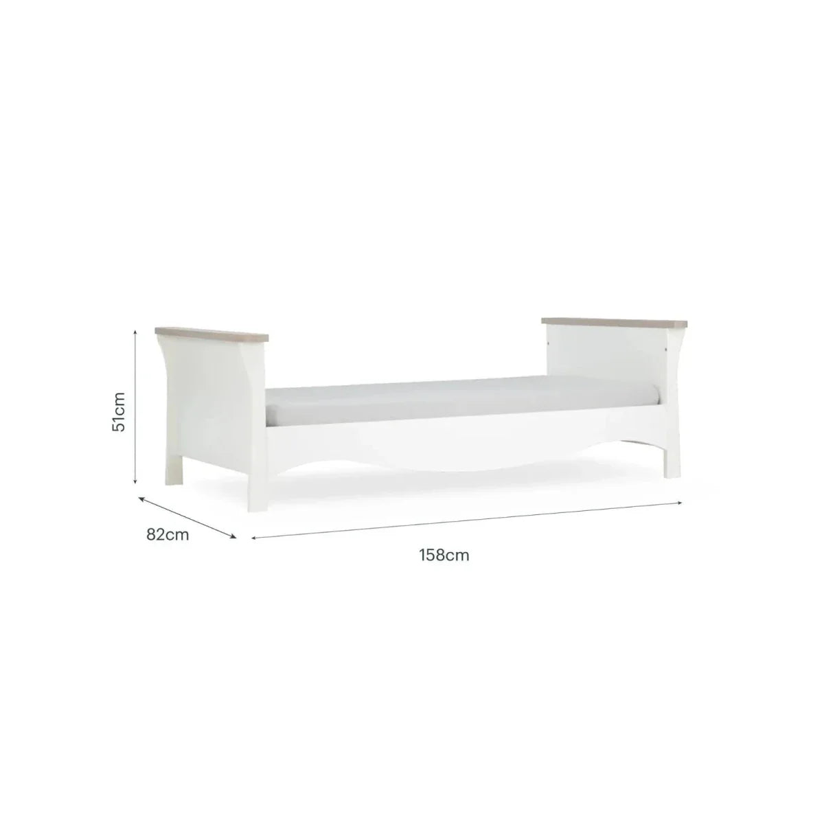 CuddleCo Clara Toddler Bed - White/Ash