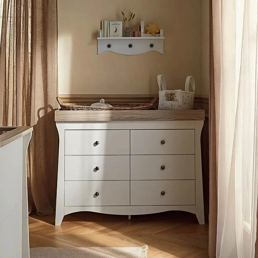 CuddleCo Clara 6 Drawer Dresser - White/Ash