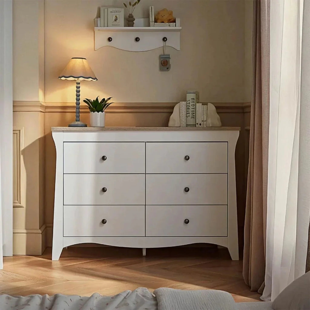 CuddleCo Clara 6 Drawer Dresser - White/Ash