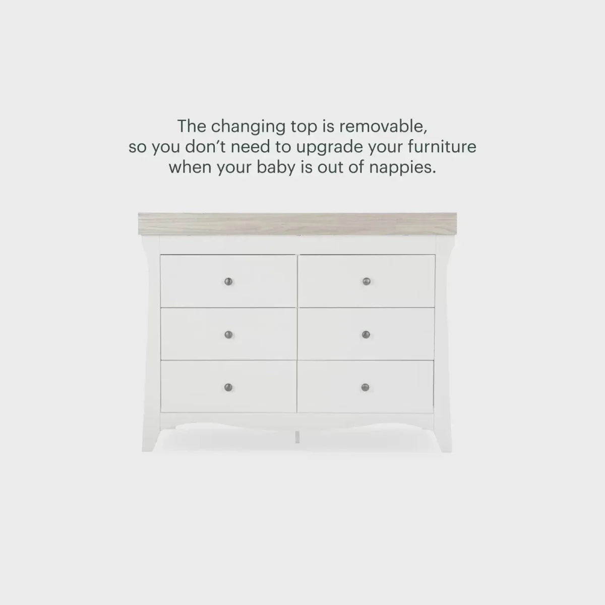 CuddleCo Clara 6 Drawer Dresser - White/Ash