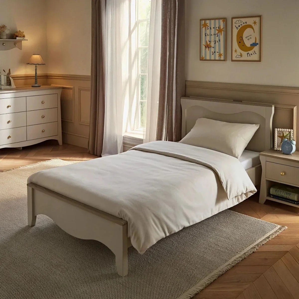 CuddleCo Clara Single Bed - Cashmere/Ash