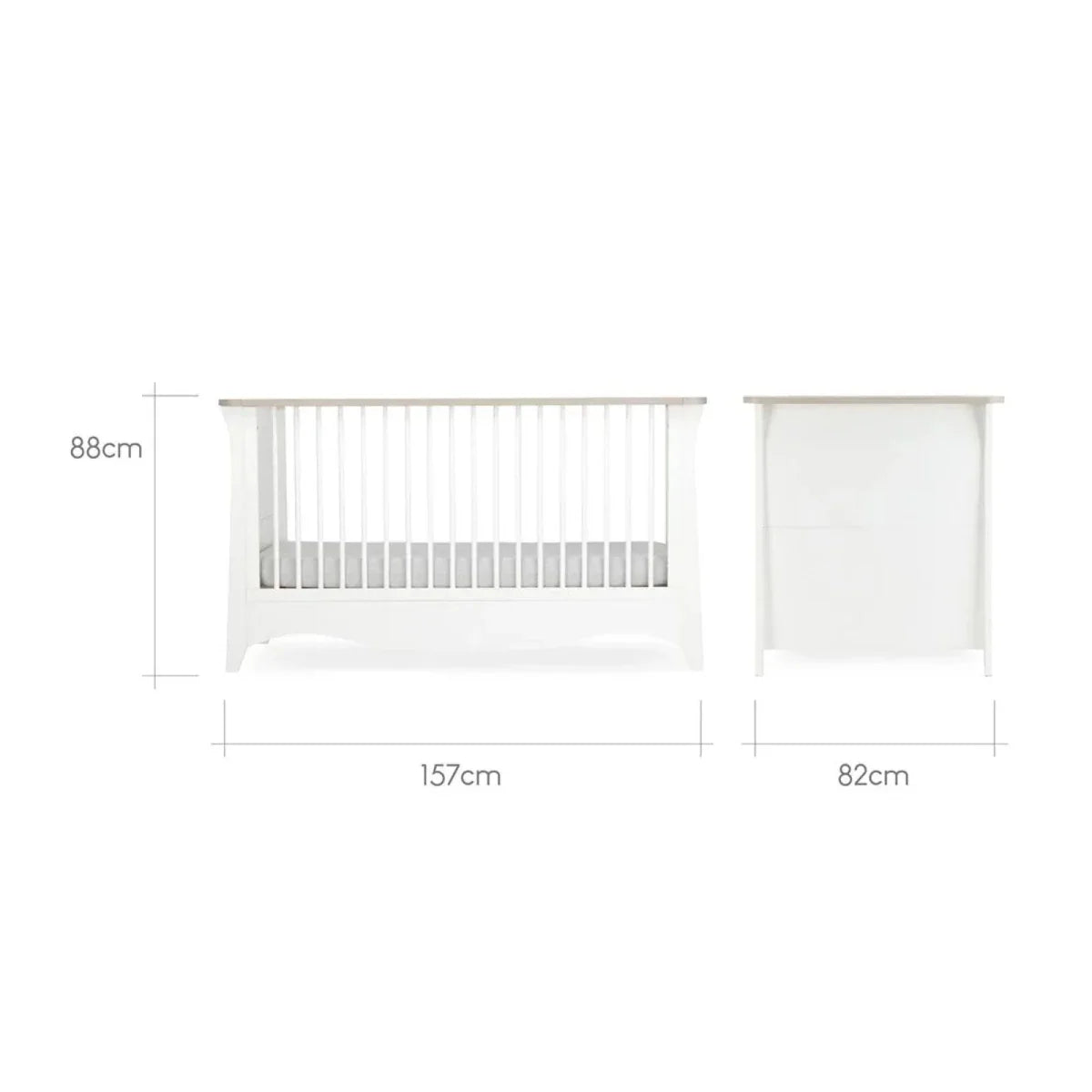 CuddleCo Clara 2 Piece Nursery Furniture Set - White & Ash